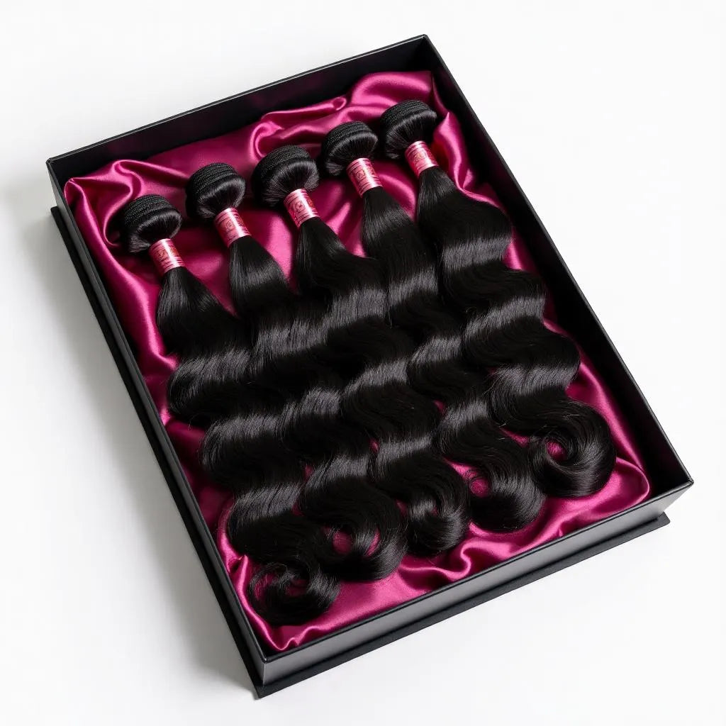 Silke’ 5-bundle diva kit – ultra-volume raw virgin hair extensions, premium long-length bundles for 36–40 inch installs
